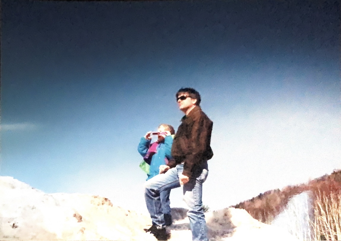 Circa 1995, me enjoying and photographing the view with my dad